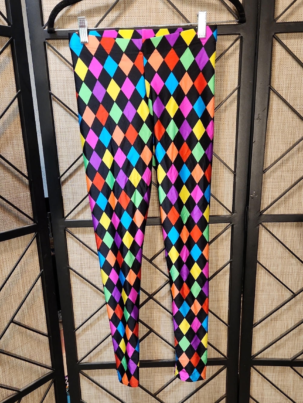 BlackMilk Multicolor Harlequin Diamond Print Leggings